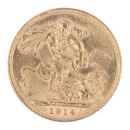 1914 George V Large Head UK Full Sovereign Coin