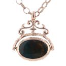 9ct Yellow Gold Fob Pendant and Chain 22"