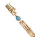 14ct Yellow Gold Turquoise Fancy Bracelet 7.5"