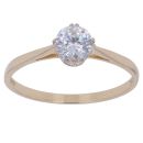 14ct Yellow Gold Cubic Zirconia Single Stone Ring