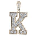 9ct Yellow Gold Cubic Zirconia K Initial Pendant