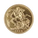 1908 Edward VII Large Head UK Full Sovereign Coin