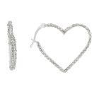Sterling Silver Crystal Heart Hoop Earrings By Icesia
