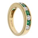 18ct White Gold 0.70ct Brilliant Cut Diamond and Emerald Eternity Ring