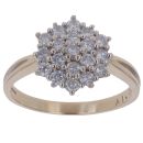 9ct Yellow Gold 1.00ct Brilliant Cut Diamond Cluster Ring