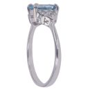 9ct White Gold Aquamarine and Cubic Zirconia Ring