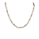 14ct Yellow Gold and White Gold Open Bar Chain 24"