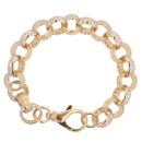 9ct Yellow Cubic Zirconia Patterned Belcher Bracelet 9"