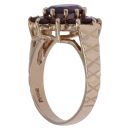 9ct Yellow Gold Garnet Flower Cluster Ring