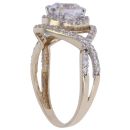 9ct Yellow Gold Cubic Zirconia Crossover Ring