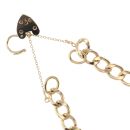 9ct Yellow Gold Heart Lock Charm Bracelet 7"