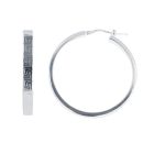 Silver Greek Key Hoop Earrings by Icesia