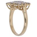 18ct Yellow Gold 2.00ct Brilliant and Baguette Cut Diamond Cluster Ring