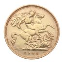1908 Edward VII Large Head Australia Half Sovereign Coin