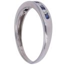 9ct White Gold 0.15ct Diamond and Sapphire Eternity Ring