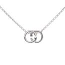 925 Sterling Silver Entwined Circles Pendant and Chain 18"