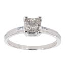 18ct White Gold 0.71ct Princess Cut Diamond Solitaire Ring