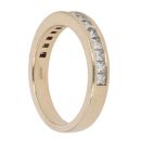 9ct Yellow Gold 0.75ct Princess Cut Diamond Half Eternity Ring