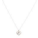 9ct Yellow Gold 0.05ct Diamond Heart Pendant and Chain 18"