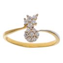 22ct Yellow and White Gold Cubic Zirconia Cluster Ring