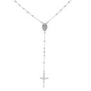 Silver Rosary Beads 24" By Icesia