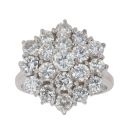 18ct White Gold 2.25ct Brilliant Cut Diamond Cluster Ring