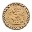 9ct Yellow Gold 1914 UK George V Half Sovereign Coin Ring