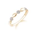 9ct Yellow Gold 0.10ct Natural Diamond Twist Bridal Ring