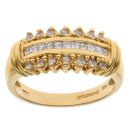 18ct Yellow Gold 0.33ct Brilliant and Princess Cut Diamond Fancy Ring