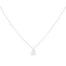 9ct White Gold 0.50ct Lab Grown Pear Cut Diamond Solitaire Pendant and Chain 18"