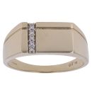 9ct Yellow Gold 0.06ct Diamond Square Signet Ring