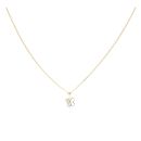 Children's 14ct Yellow Gold Cubic Zirconia Butterfly Pendant And Chain 18"