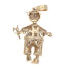 9ct Yellow Gold Multi-Gemstone Schoolboy Pendant