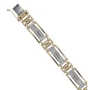 9ct Yellow and White Gold 2.50ct Brilliant Cut Diamond Fancy Bracelet 7.5"