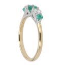 18ct Yellow Gold 0.35ct Brilliant Cut Diamond and Emerald Five Stone Ring
