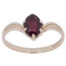 9ct Yellow Gold Garnet Wishbone Ring