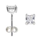 Silver Cubic Zirconia Stud Earrings By Icesia