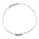 Silver Cubic Zirconia Elephants ID Bangle