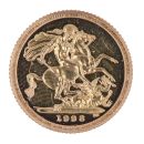1998 Elizabeth II Fourth Portrait Half Sovereign Coin