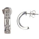 9ct White Gold 0.35ct Brilliant Cut Diamond Half Hoop Earrings