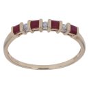 9ct Yellow Gold 0.05ct Diamond and Ruby Fancy Ring