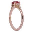 14ct Rose Gold 0.15ct Diamond and Pink Sapphire Ring