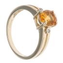 9ct Yellow Gold Citrine and 0.02ct Single Stone Ring