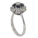 18ct White Gold 0.35ct Diamond And Sapphire Cluster Ring