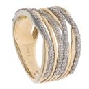 9ct Yellow Gold 1.00ct Brilliant Cut Diamond Crossover Ring