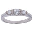 18ct White Gold 0.45ct Brilliant Cut Diamond Trilogy Ring
