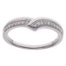 9ct White Gold 0.15ct Brilliant Cut Diamond Wishbone Ring