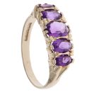 9ct Yellow Gold Amethyst Five Stone Ring