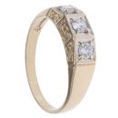 9ct Yellow Gold Cubic Zirconia Three Stone Signet Ring