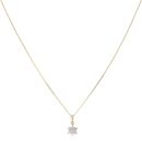 9ct Yellow Gold 0.30ct Diamond Cluster Pendant and Chain 18"